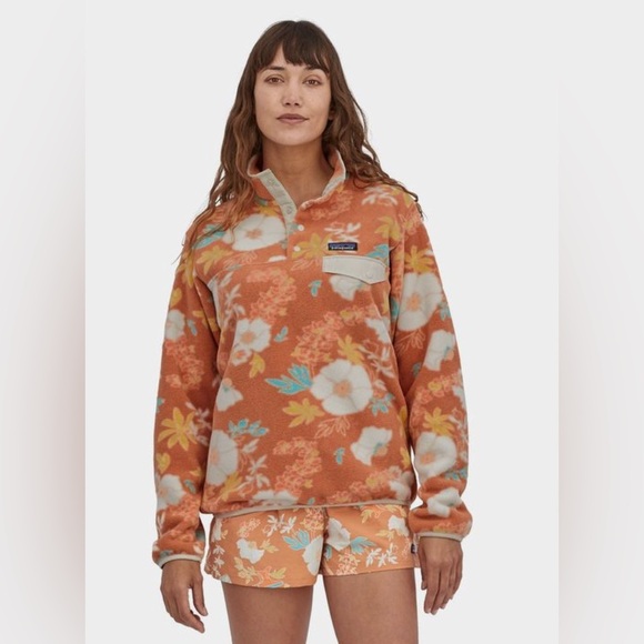 Rare Patagonia Women Lightweight Synchilla Snap-T Fleece Pullover, Flower Power - Picture 7 of 14